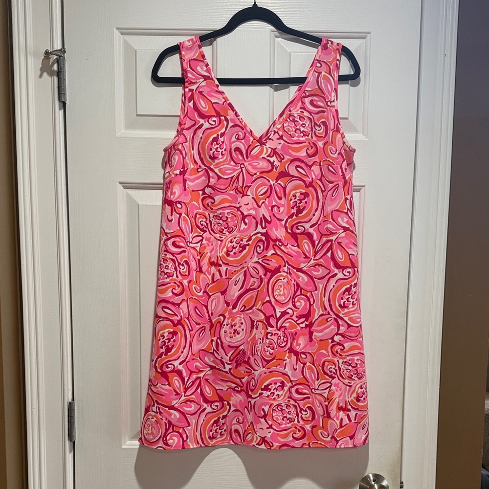 Lilly Pulitzer Pink Patterned V-Neck Shift Dress